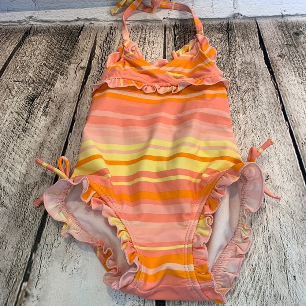 JANIE AND JACK Baby NWOT Pastel Stripe One Piece Swimsuit / Size: 3-6 Mos